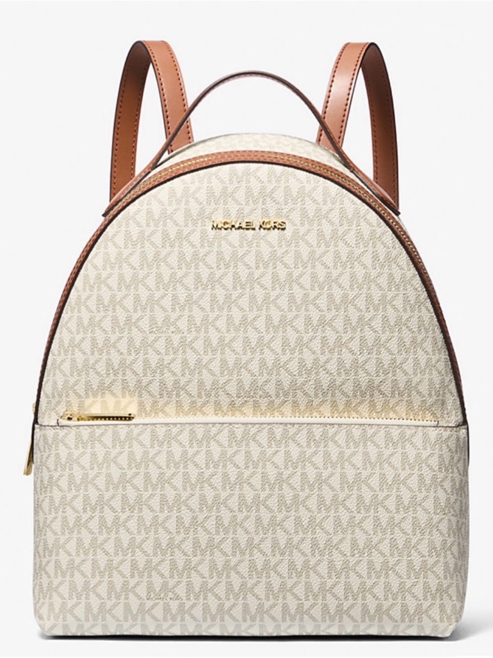 Michael Kors Beige and Brown MK Monogram Backpack